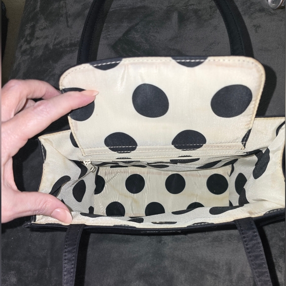 Kate Spade Sam Bag. Black Nylon with polka dots interior. EUC - Picture 9 of 13
